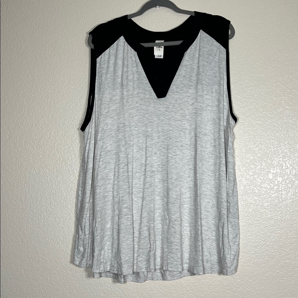 Gray and black colorblock tank, size 3X